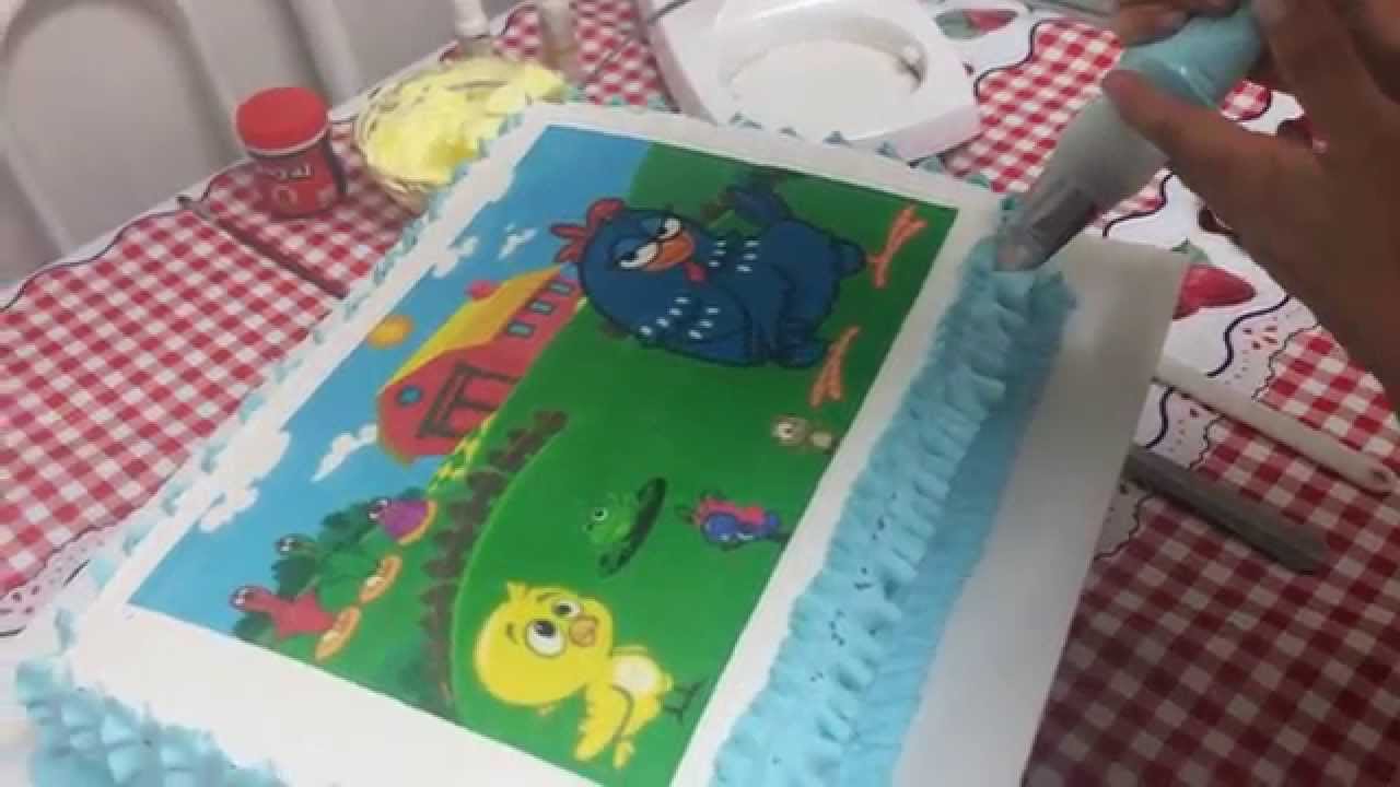 Aplicação Papel Arroz em Bolo de Chantilly
