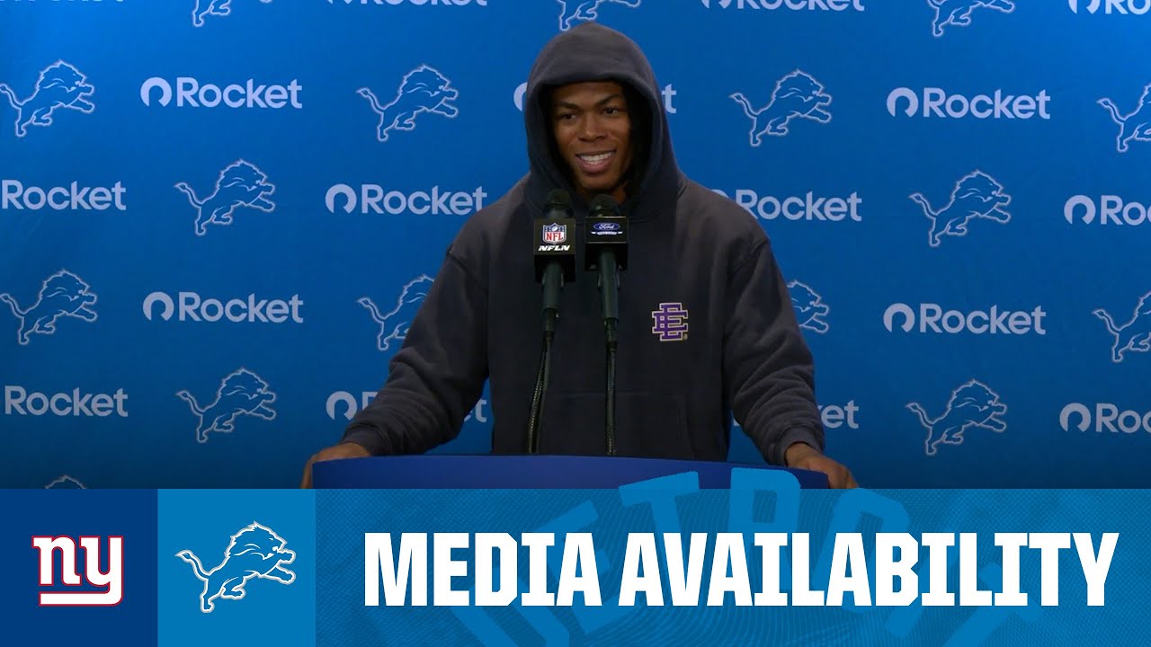 Detroit Lions players meet with the media | 2025 NFL Regular Season Week 12: Lions vs Giants