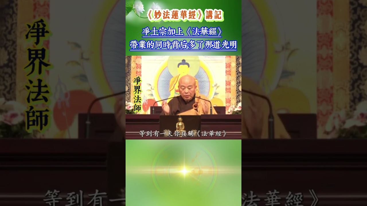 A225 净土宗加上《法华经》带业往生绝对做得到 / 净界法师《法华经讲记》采撷 #学佛