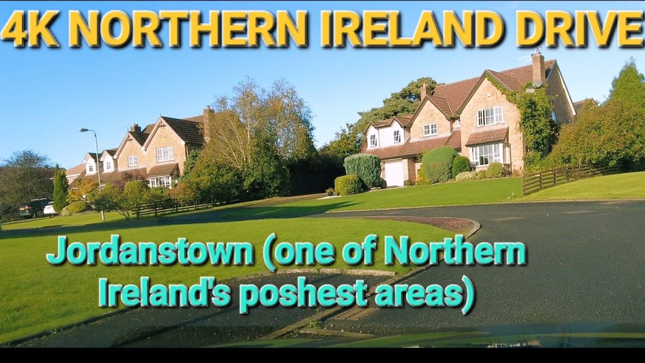 4k NORTHERN IRELAND Drive through one of the most exclusive areas (Jordanstown)
