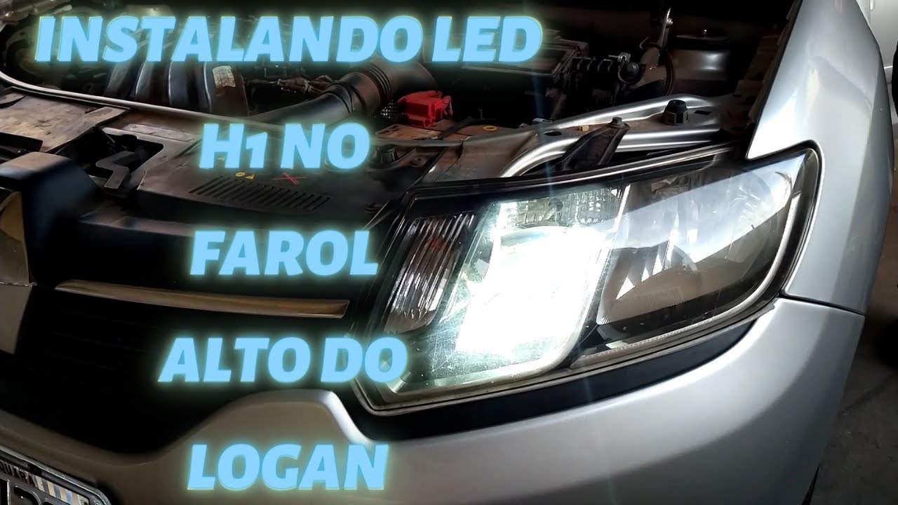 Instalando LED H1 no Farol Alto do Logan