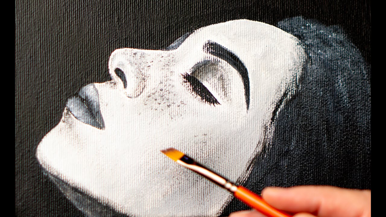 Лицо женщины в профиль - Акрил / Homemade Illustration