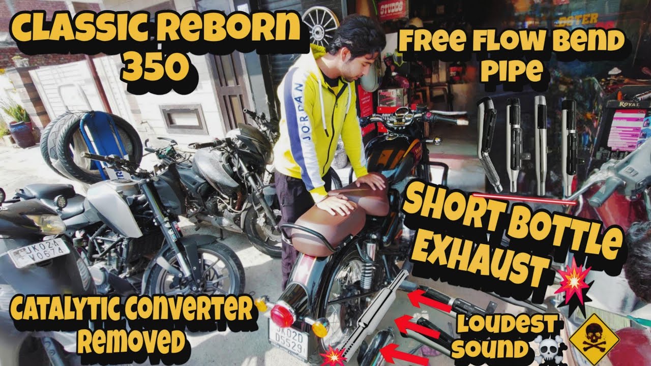 Installed 💥 Short Punjab + Free Flow Bend Pipe in Classic Reborn 350 🤑 #modification #bullet #view