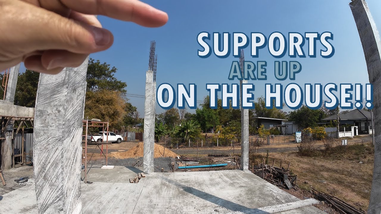 Building our house in Thailand. Supports are up and ready to go!