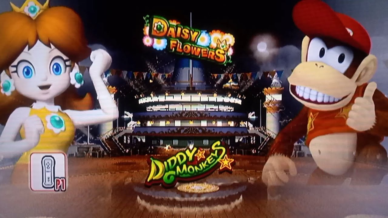 Mario Super Sluggers- Daisy vs Diddy kong (Rematch)