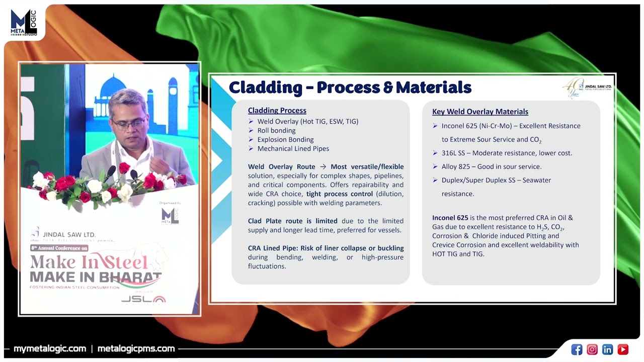 Jindal SAW Clad Pipes & Fittings for Oil & Gas Industry: Punit Dubey