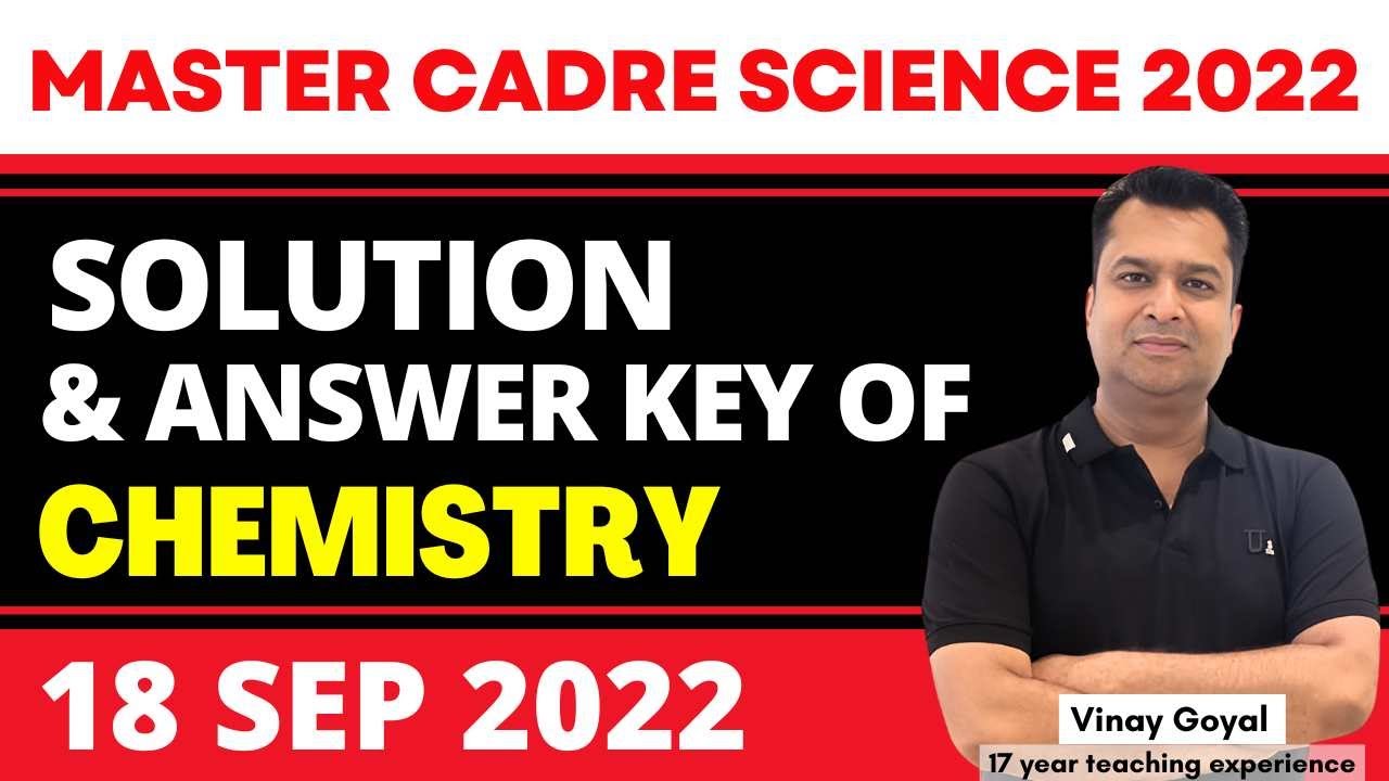 Master Cadre Chemistry 2022 Answer Key | Chetan Setia | Math Tricks | Best Coaching For Master Cadre