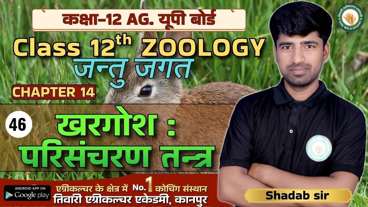 कक्षा 12 कृषि जन्तु विज्ञान Agriculture Zoology ll Lecture-46 ll खरगोश:परिसंचरण तंत्र