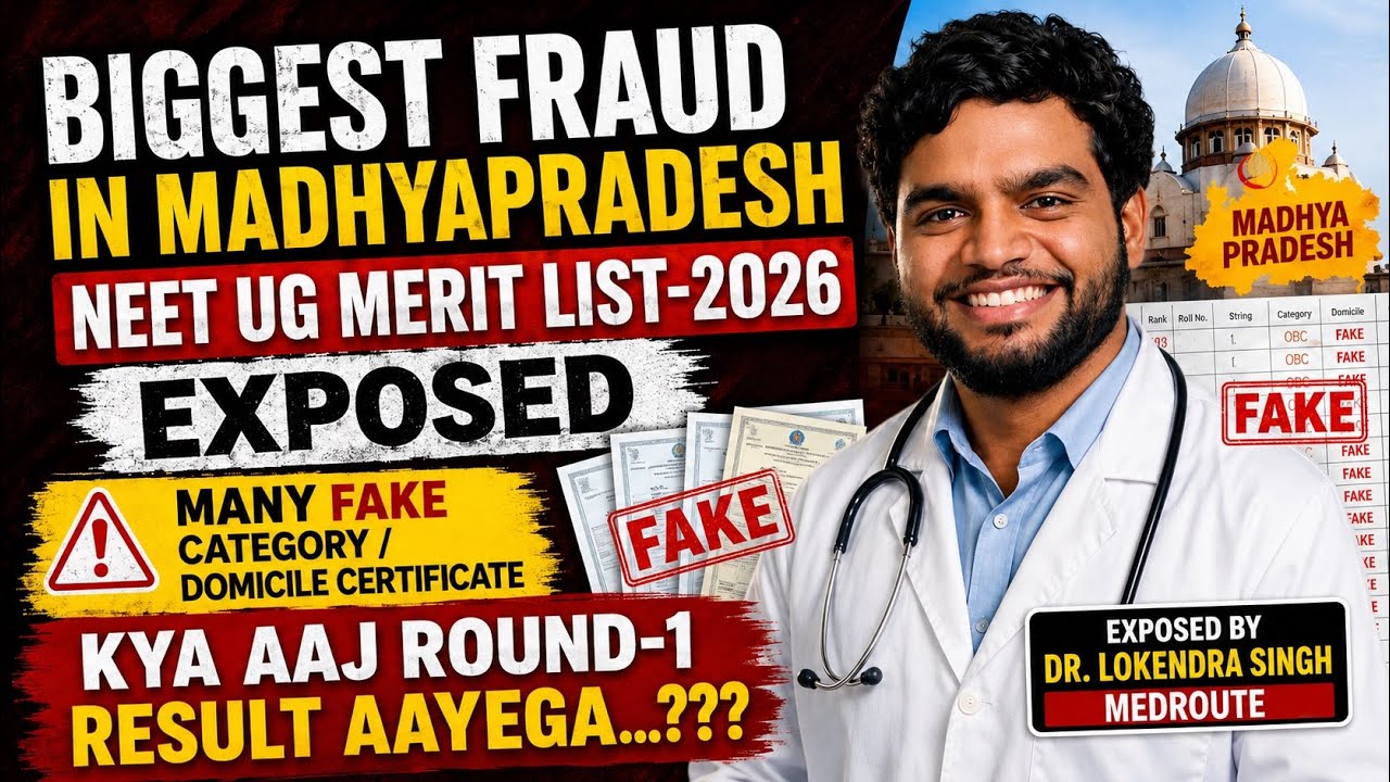BIGGEST FRAUD IN MADHYAPRADESH NEET UG MERIT LIST 2026 EXPOSED🚨|Fake Category&Domicile Certificates?