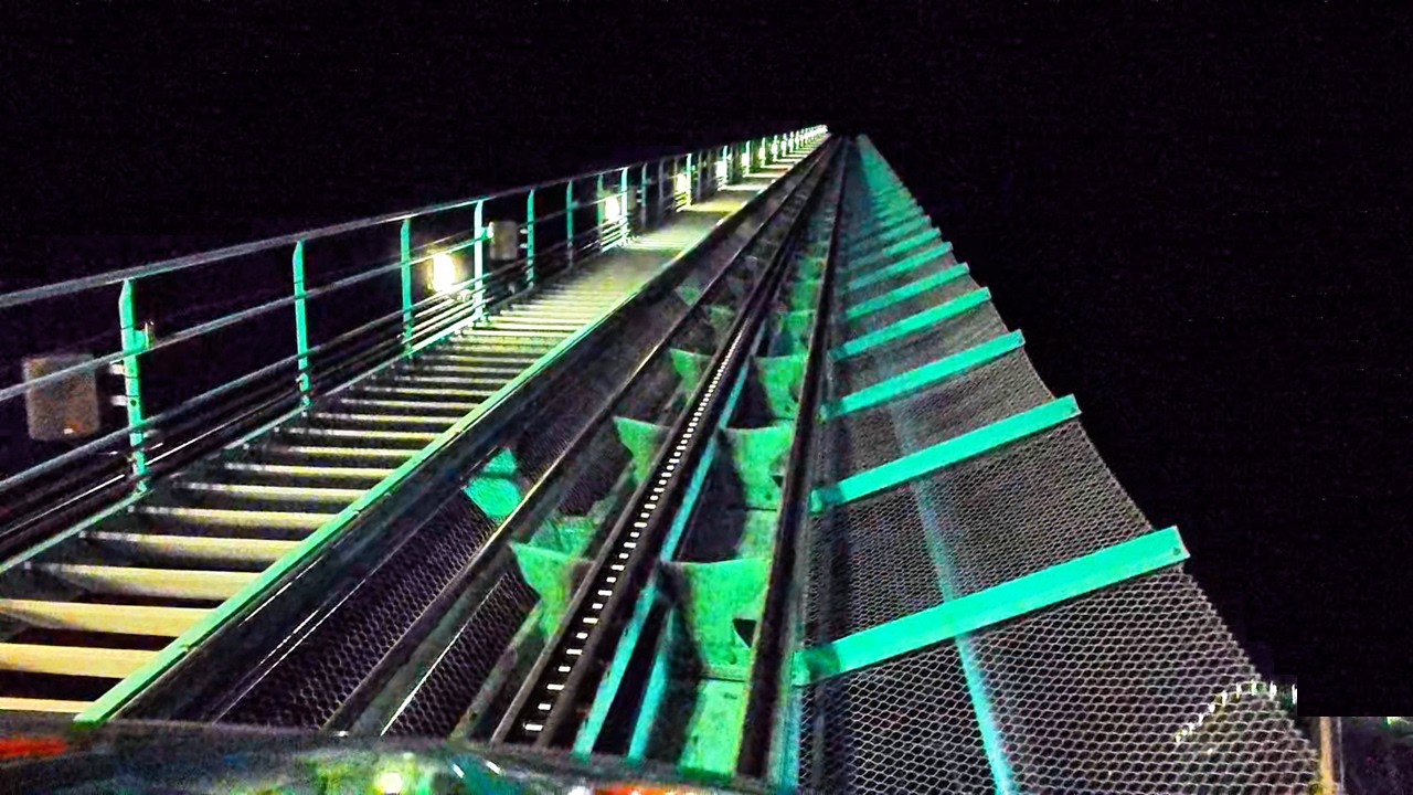 Leviathan Night POV Front Row 4K 60fps B&M Giga Roller Coaster Canada's Wonderland
