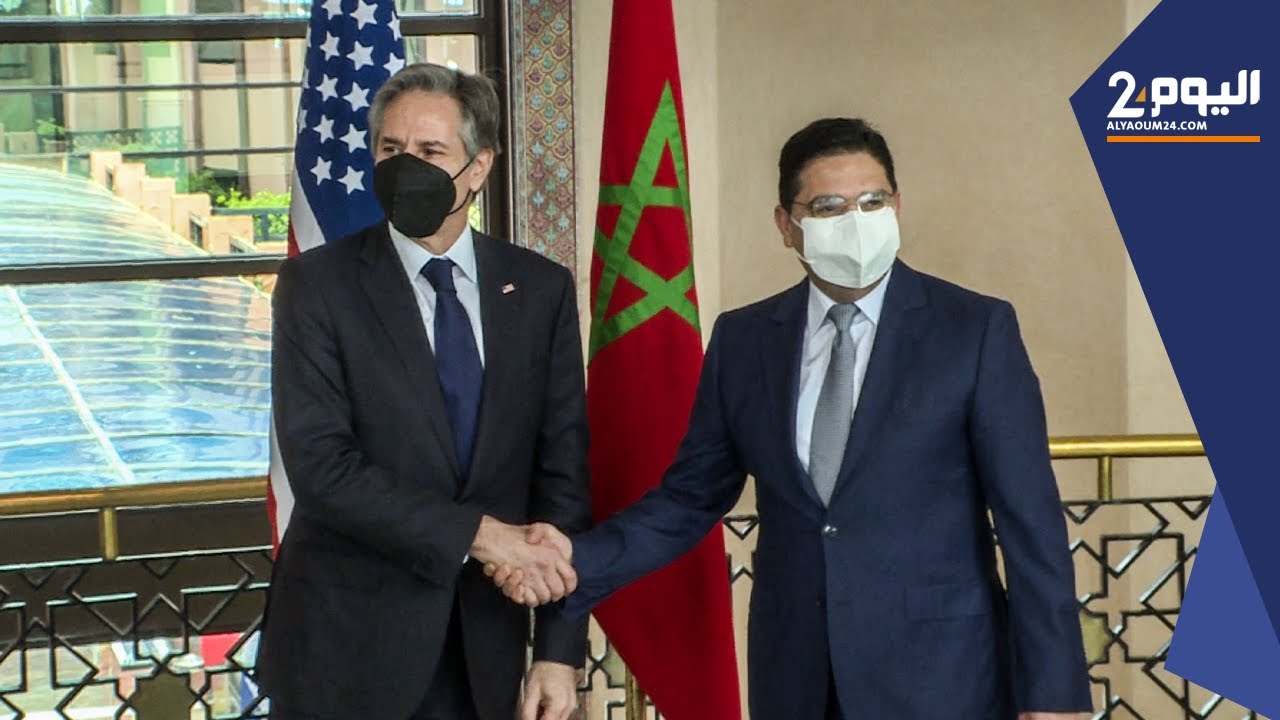 التسجيل الكامل لكلمة وزير الخارجية الأمريكي أنتوني بلينكن مع نظيره المغربي ناصر بوريطة في الرباط