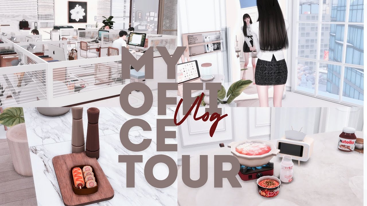 [The Sims 4 vlog] sims winter  ッ📂♡‧✒️₊˚\ my office , bento ,daily routine 🍱🍘