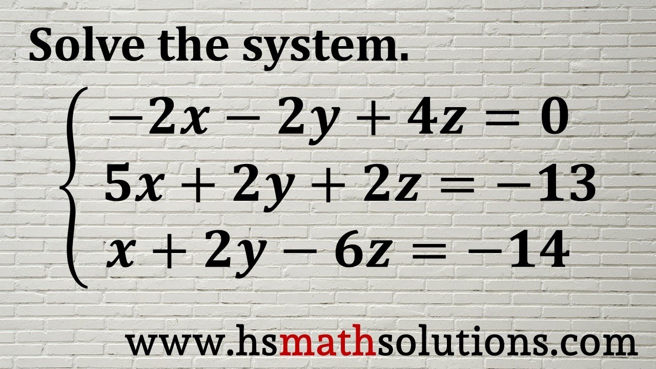 Using Substitution to Solve a Linear System with 3 Equations (Example)