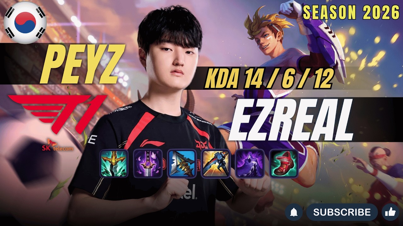 T1 Peyz EZREAL + GEN Chovy LEONA Duo Botlane - Patch 26.7 KR Ranked | lolrec