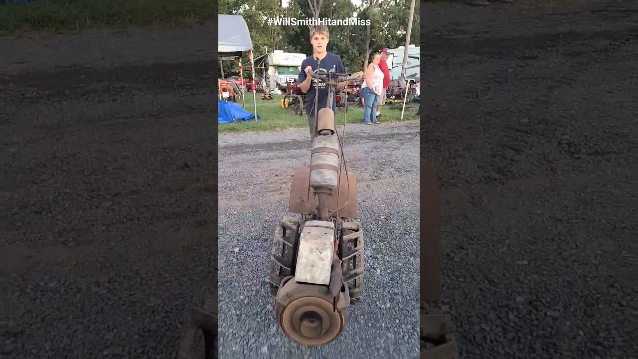 Crazy 2 stroke Antique tiller/Nothing but engine noise as requested/ Arcadia MD 2023