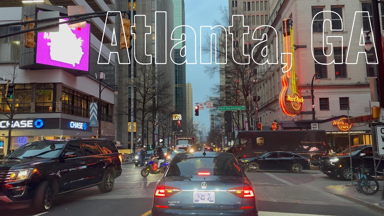 ⚡🌆🚗 4K POV Drive | Electric Friday Evening on Peachtree Street | Atlanta, GA ✨