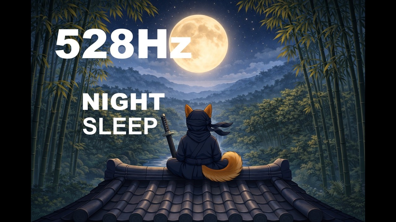 528Hz Miracle Tone for Healing Sleep | Ninja Dog KAGE (3 Hours)