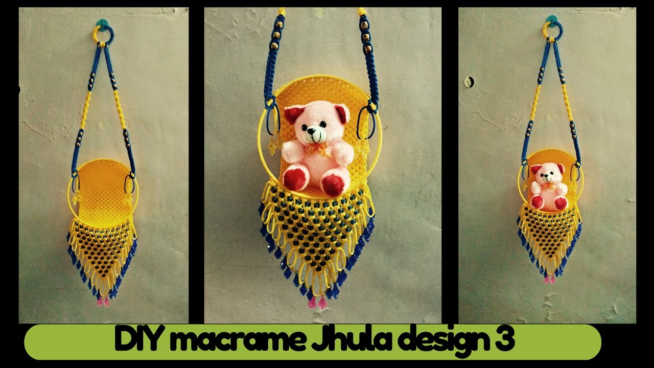 DIY simple Macrame Jhula  tutorial Design-3 | Macrame Art -| easy and simple macrame tutorial