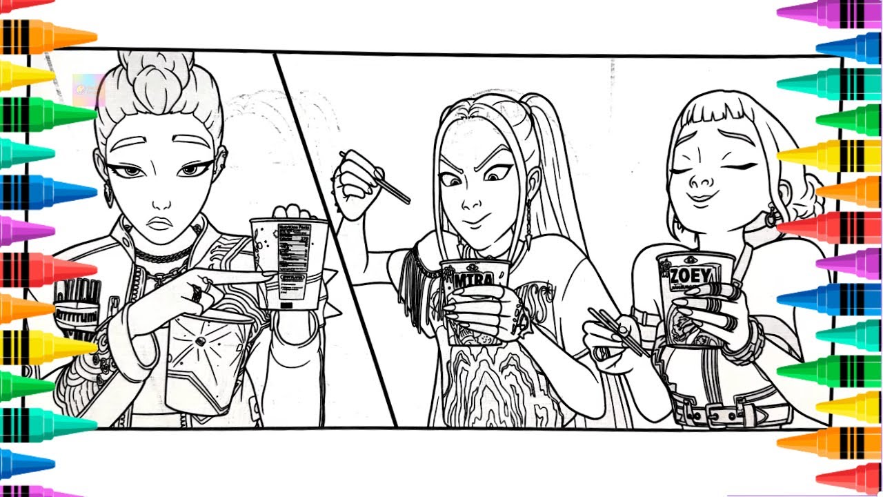 K-Pop Demon Hunters Coloring Page - Satisfying Rumi, Mira and Zoey | TadaDraw