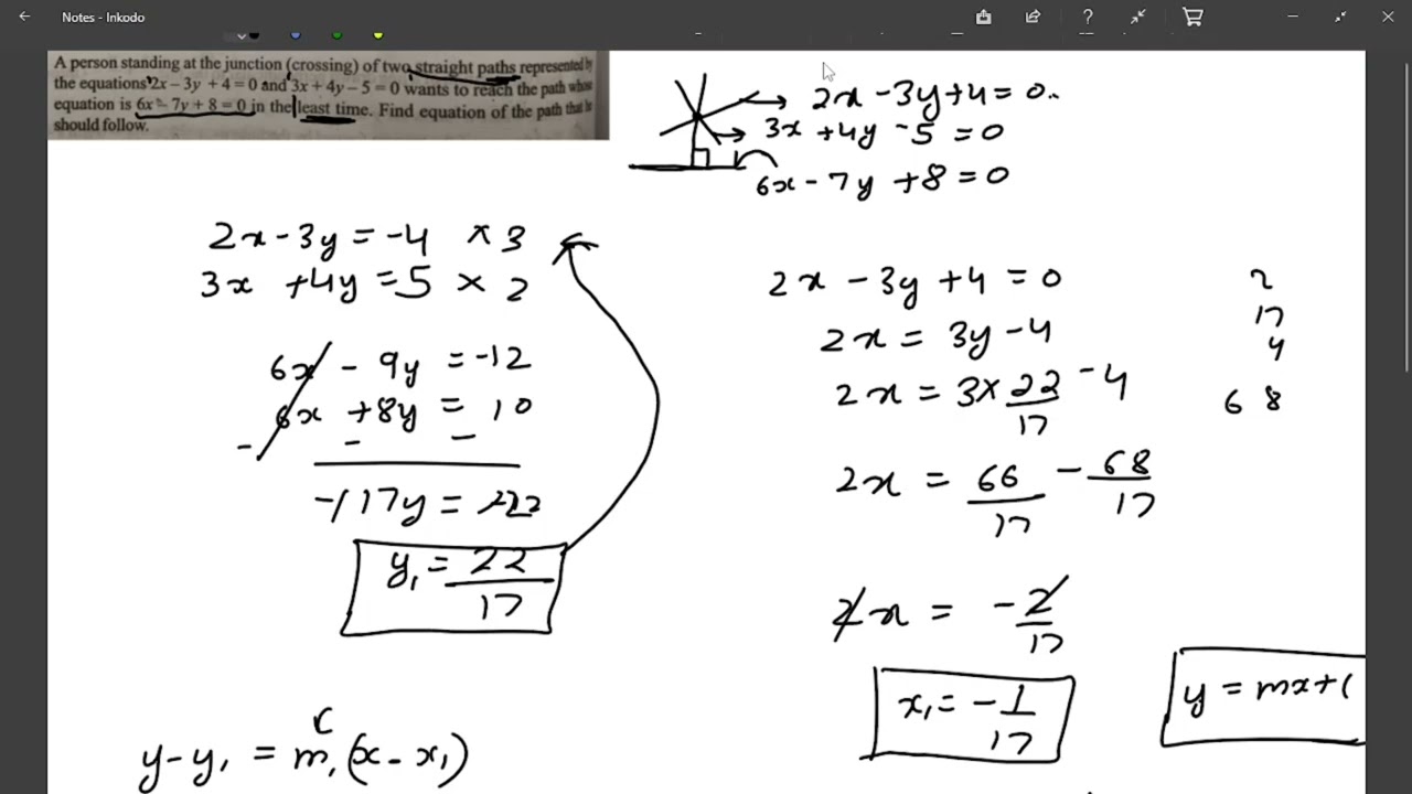 STRAIGHT LINES MISCELLANEOUS EXERCISE EASY EXPLAINATION. 