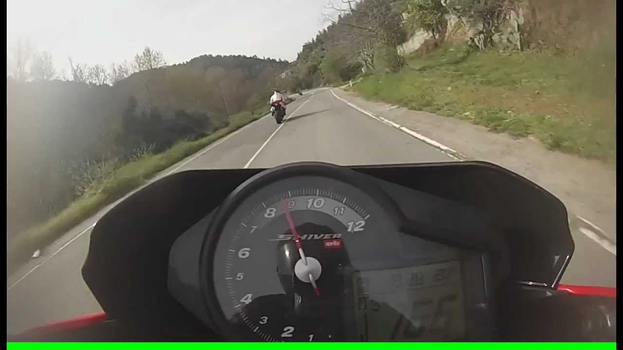 Aprilia Shiver 750 vs Yamaha YZF R6 on twisties 31.03.2013