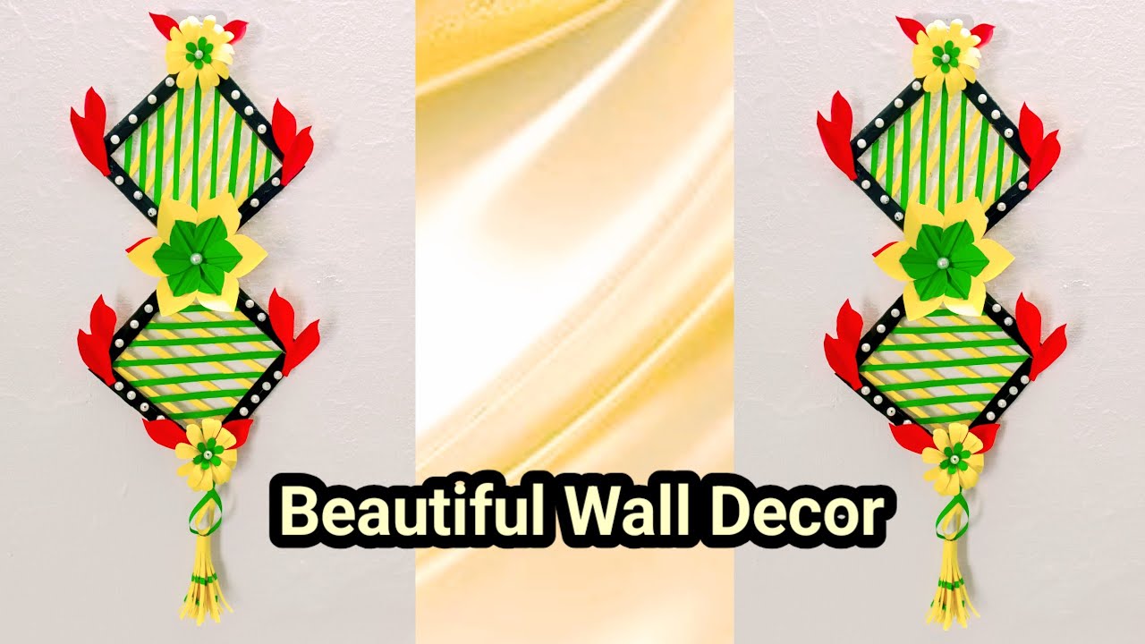 Beautiful Paper Flower Wall Hanging |Easy And Simple Wall Hanging Craft Idea
