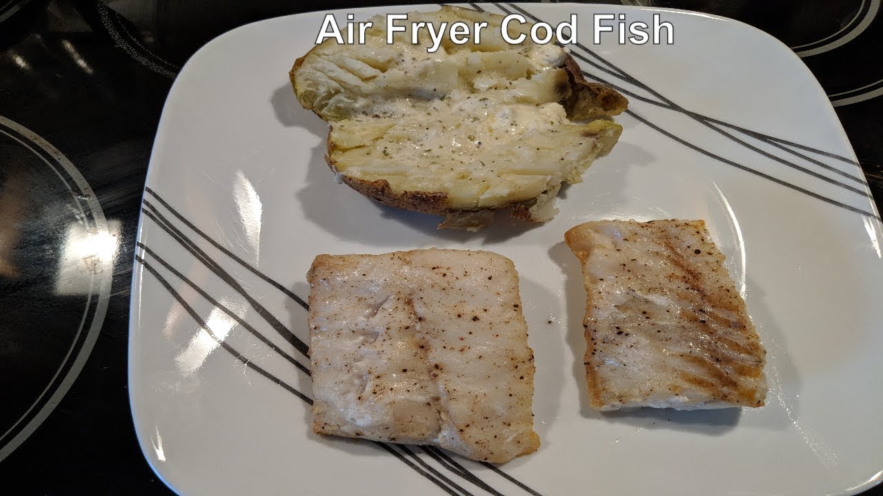 GoWISE USA Air Fryer - Cod with EVOO, Salt, Pepper, Butter and Chef Tony's Grilling Plate