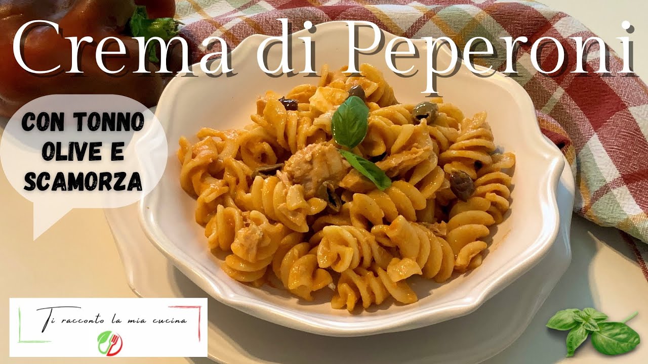 PASTA FREDDA CON CREMA DI PEPERONI | Tonno, olive taggiasche e scamorza, fresca e veloce!