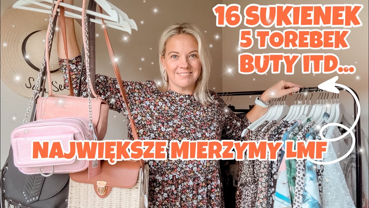 NAJWIĘKSZE MIERZYMY LMF BOUTIQUE | 16 SUKIENEK 5 TOREBEK 2 PARY BUTOW 1 KOMBINEZON SP&Oacute;DNICZKI BLUZKA