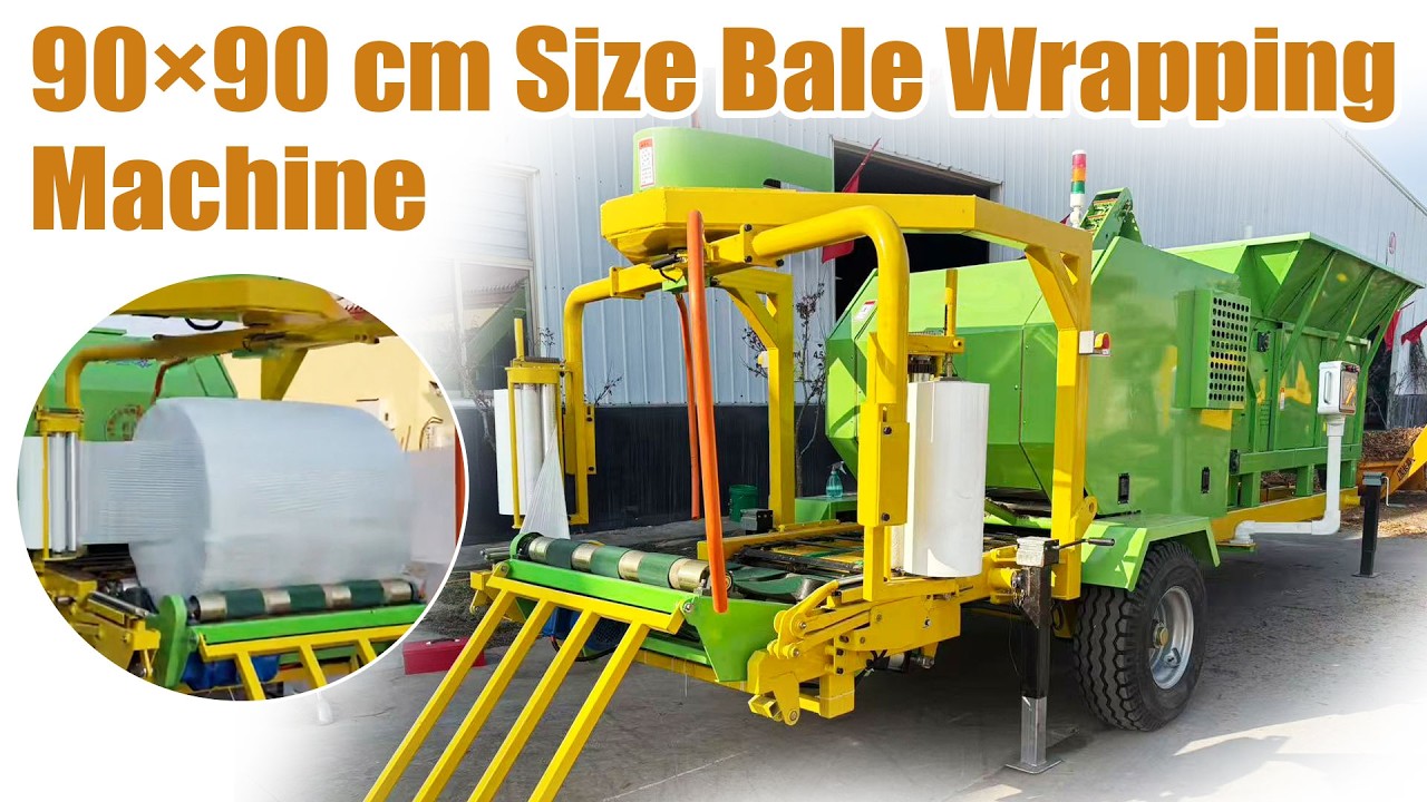 90×90 cm Silage Baler Wrapper in Action | Efficient Silage Bale Wrapping Machine 🌾🚜#silagebaler