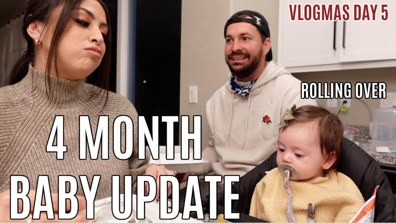 4 MONTH BABY UPDATE: Rolling Over, Sleeping THROUGH NIGHT *Vlogmas Day 5*