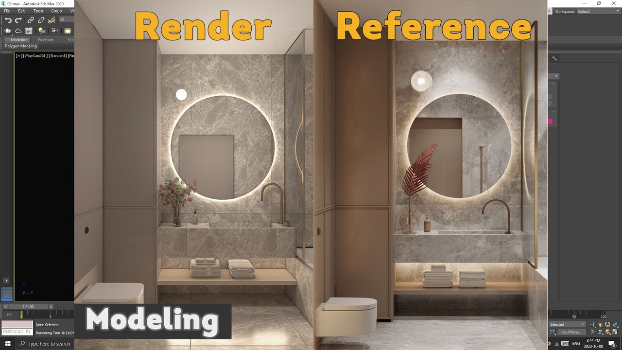 1- Making of an interior design (Bathroom) using 3Ds Max & Vray