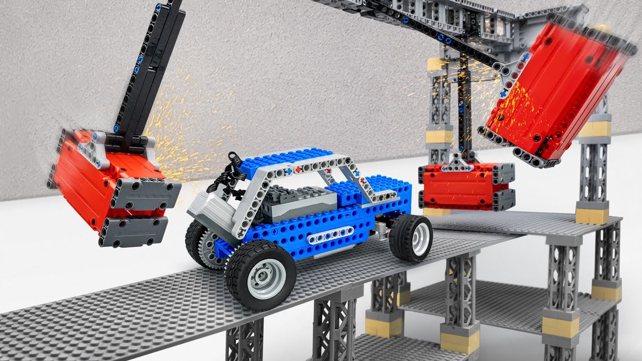 Wipeout Challenge: LEGO Car vs. Destruction Hammer  | FM Lego Technic