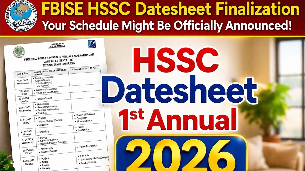 Расписание экзаменов HSSC на 2026 год: Ваше расписание может быть официально объявлено!!