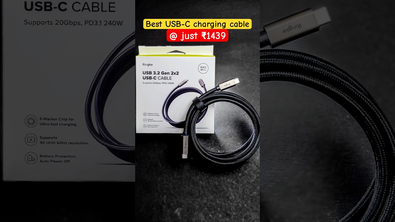 KABEL ŁADUJĄCY RINGKE 240 W USB-C | NAJLEPSZY KABEL TYPU C do C 3.2 GEN #ringke #akcesoria #gadżety