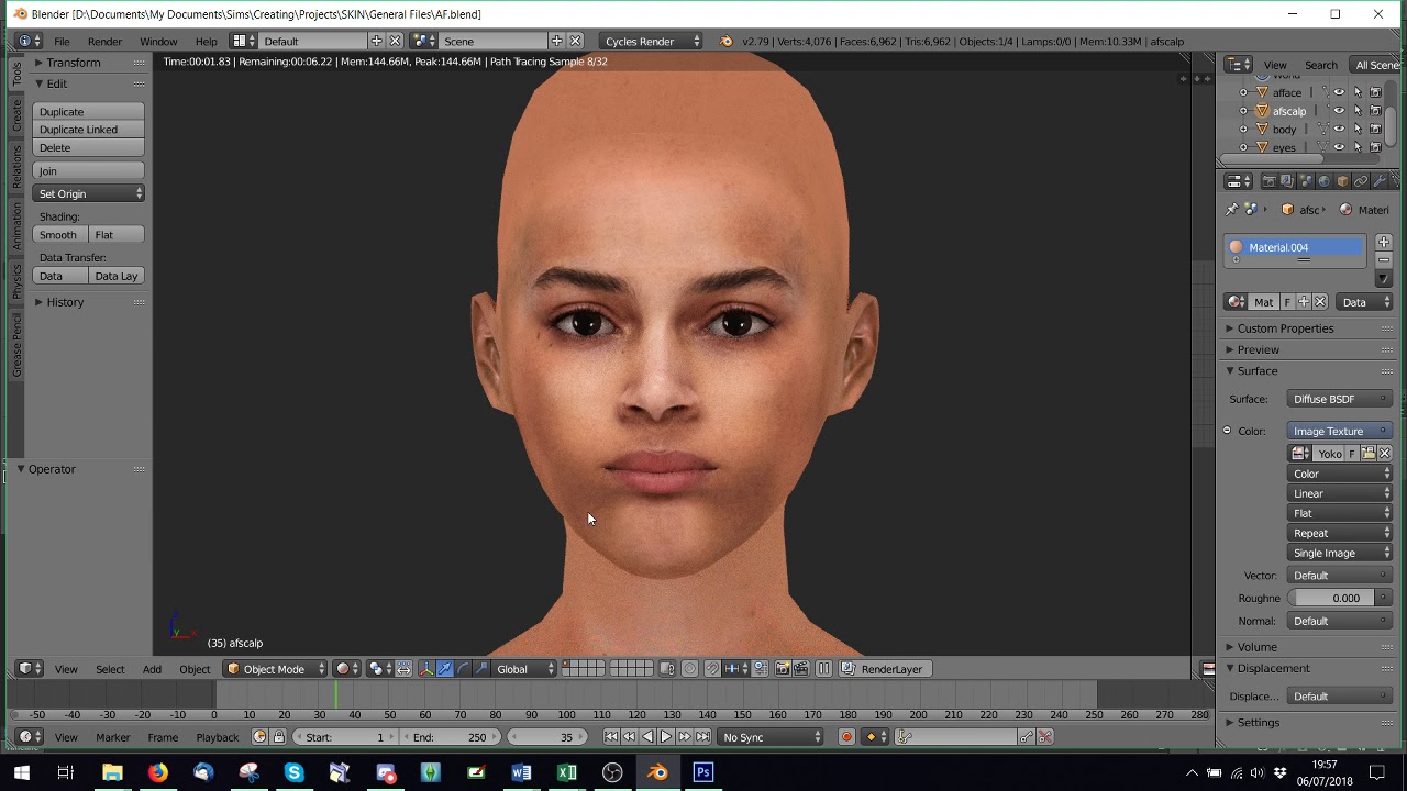 TS3 Tutorial: Making skins darker without seams