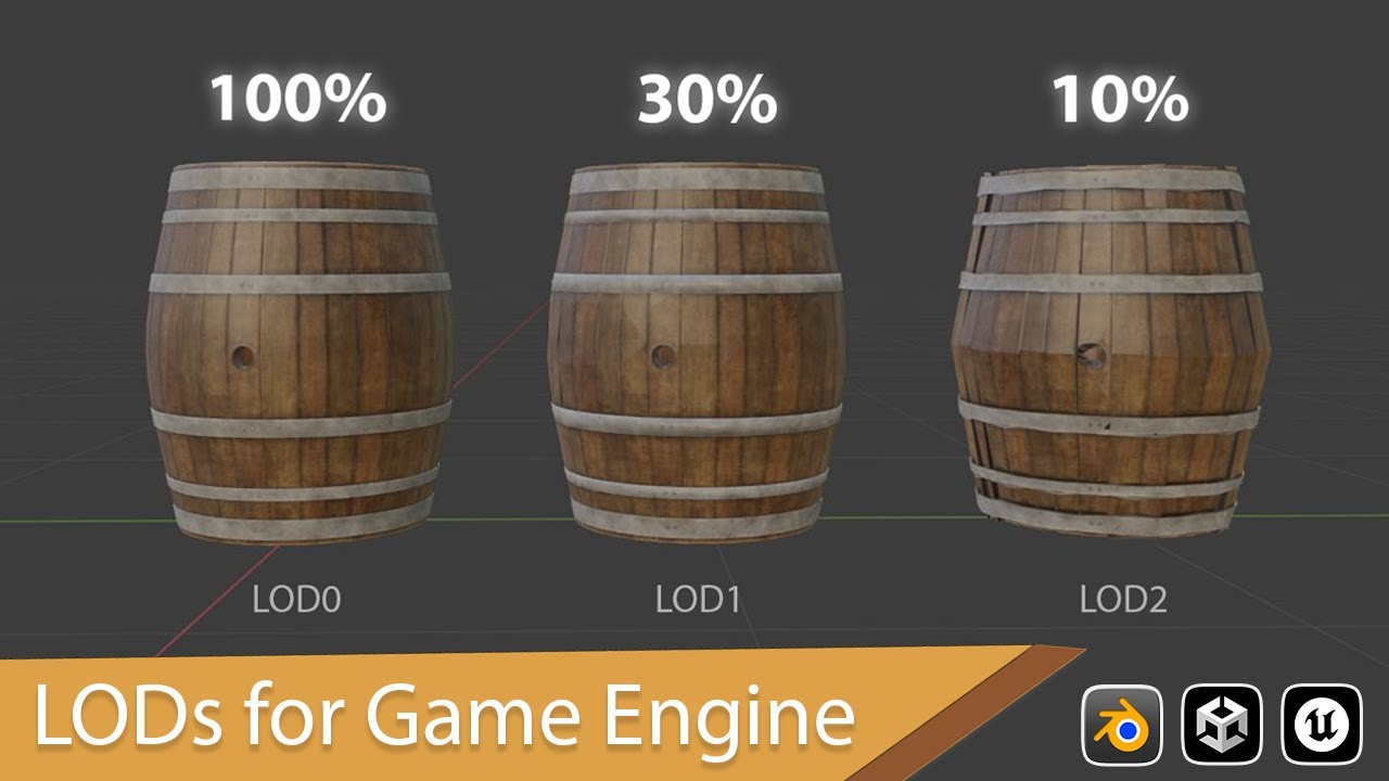 Generate LODs in Blender | NO Addons | For Unity & Unreal Engine