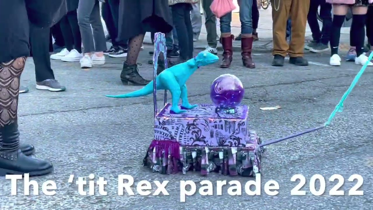 The 2022 &lsquo;tit Rex mini Mardi Gras parade in New Orleans