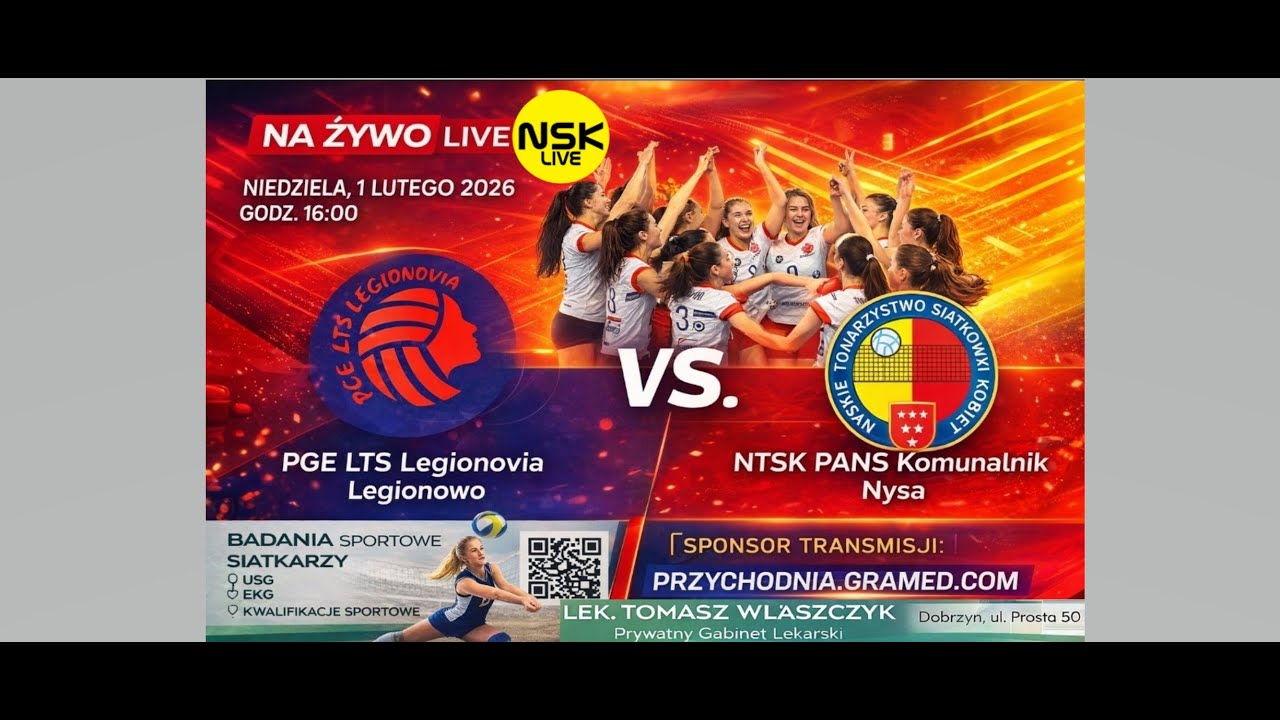 GRAMED [LIVE] PGE LTS Legionovia Legionowo - NTSK PANS Komunalnik Nysa 2026-02-01 16:00 1LSK-17