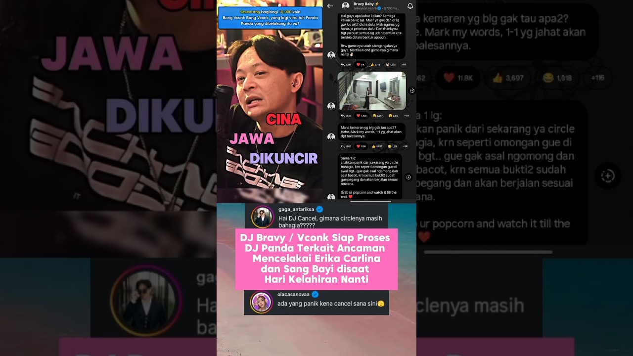 DJ Bravy Vconk Siap Proses DJ Panda dan Circle Bahagia Terhadap Erika Carlina #fyp #viral #artis