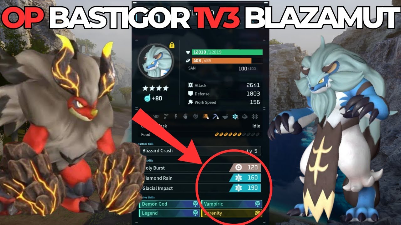 HOLY BURST Bastigor vs 3 Blazamuts - Palworld Feybreak 2025