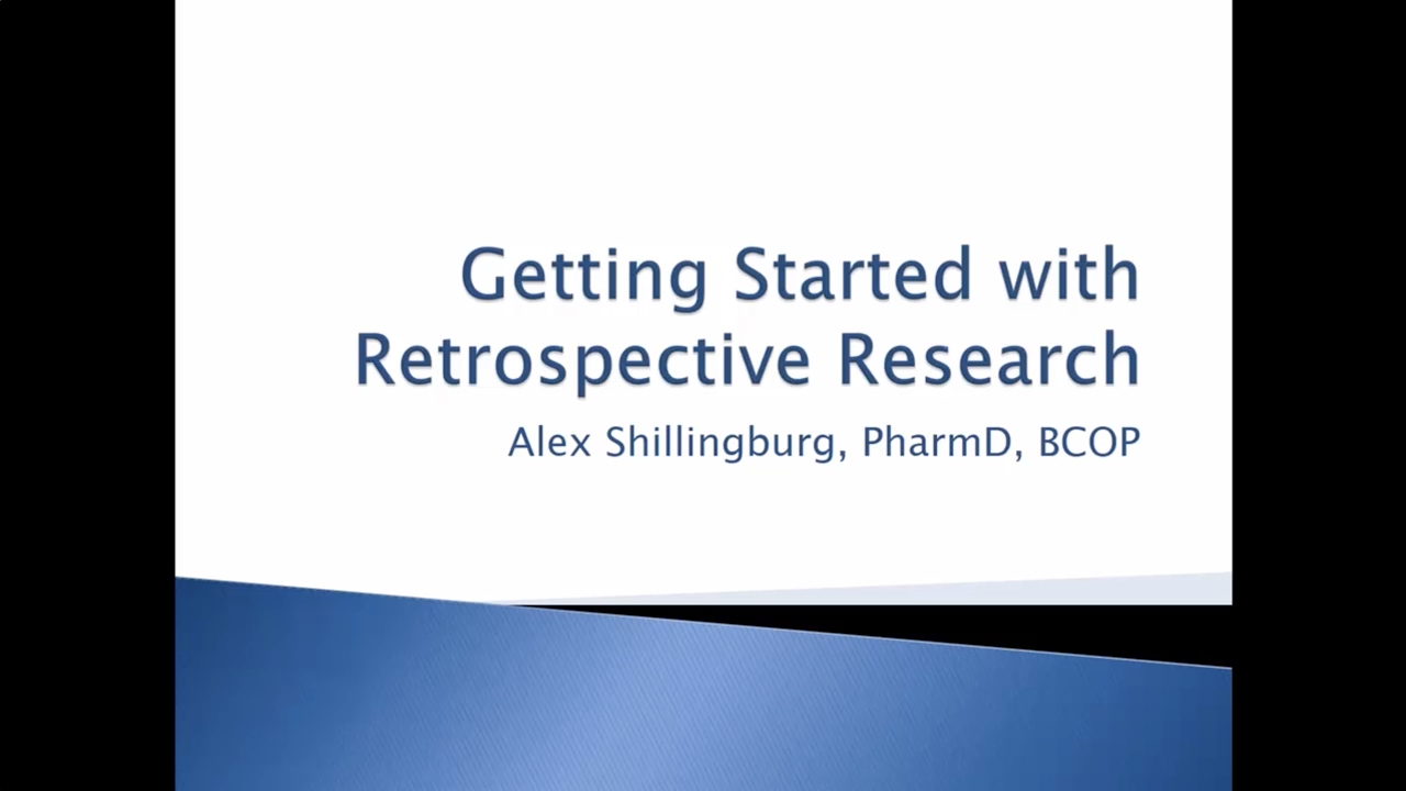 Getting Started with Retrospective Research - Alex Shillinburg – Jan 2017