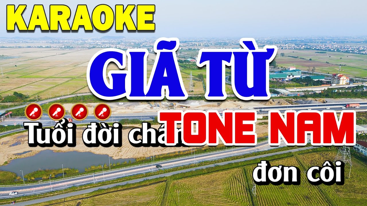 Giã Từ Karaoke Tone Nam Nhạc Sống Dễ Hát | Thanh Sơn