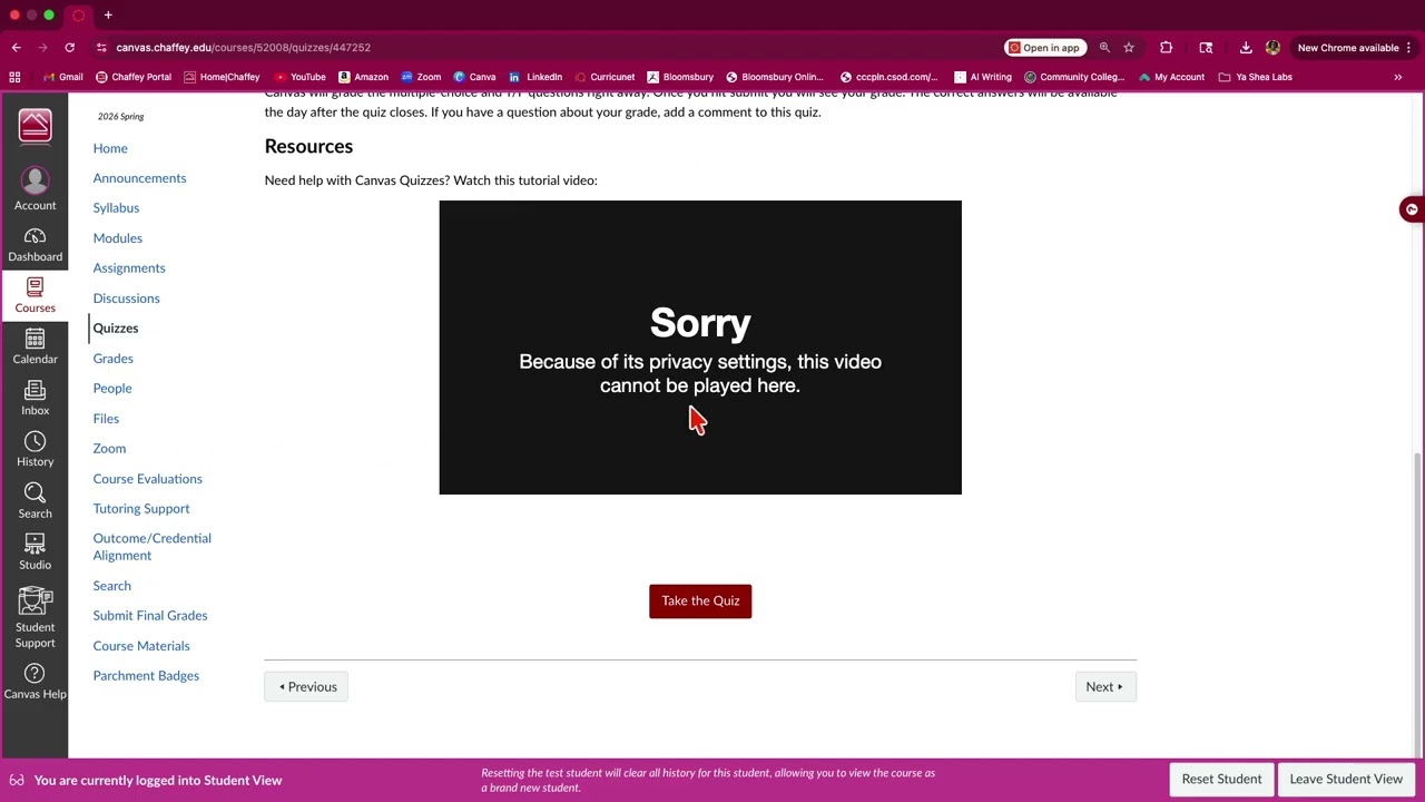 How to take a quiz on Canvas