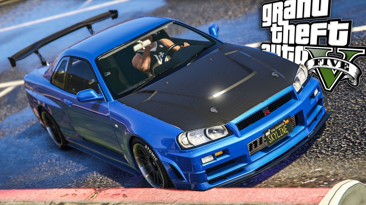 PojzPlaza - นิสสัน สกายไลน์ GTR R34 GTAV (GTR R34 mod)