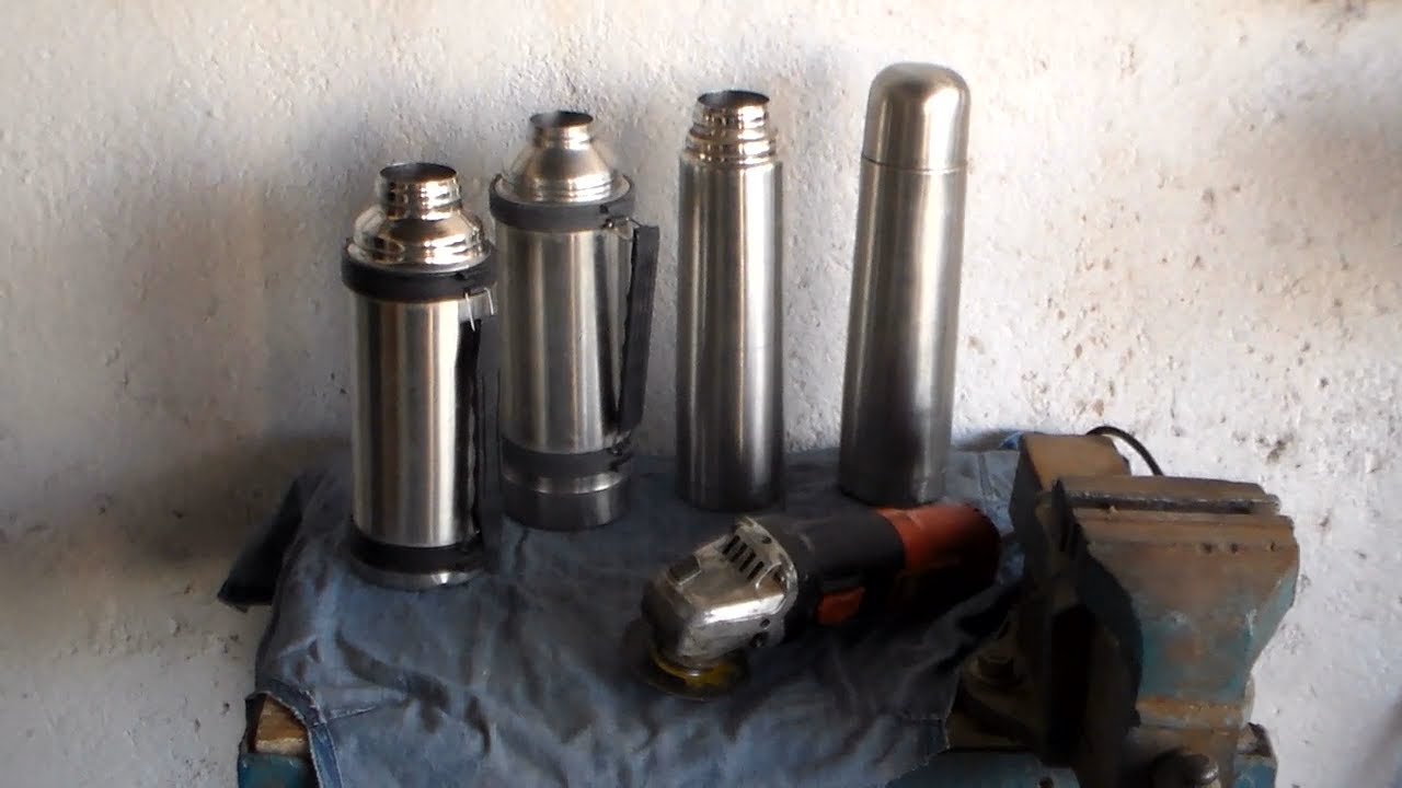 reciclando o reutilizando termo de acero inoxidable para elaborar una jarra multiuso