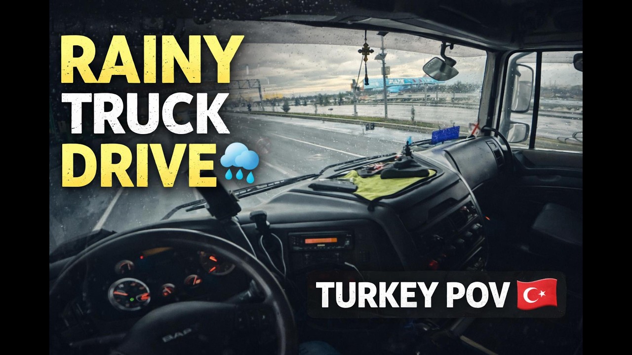 👉 Rainy Truck POV in Turkey 🇹🇷 | Relaxing Highway Drive