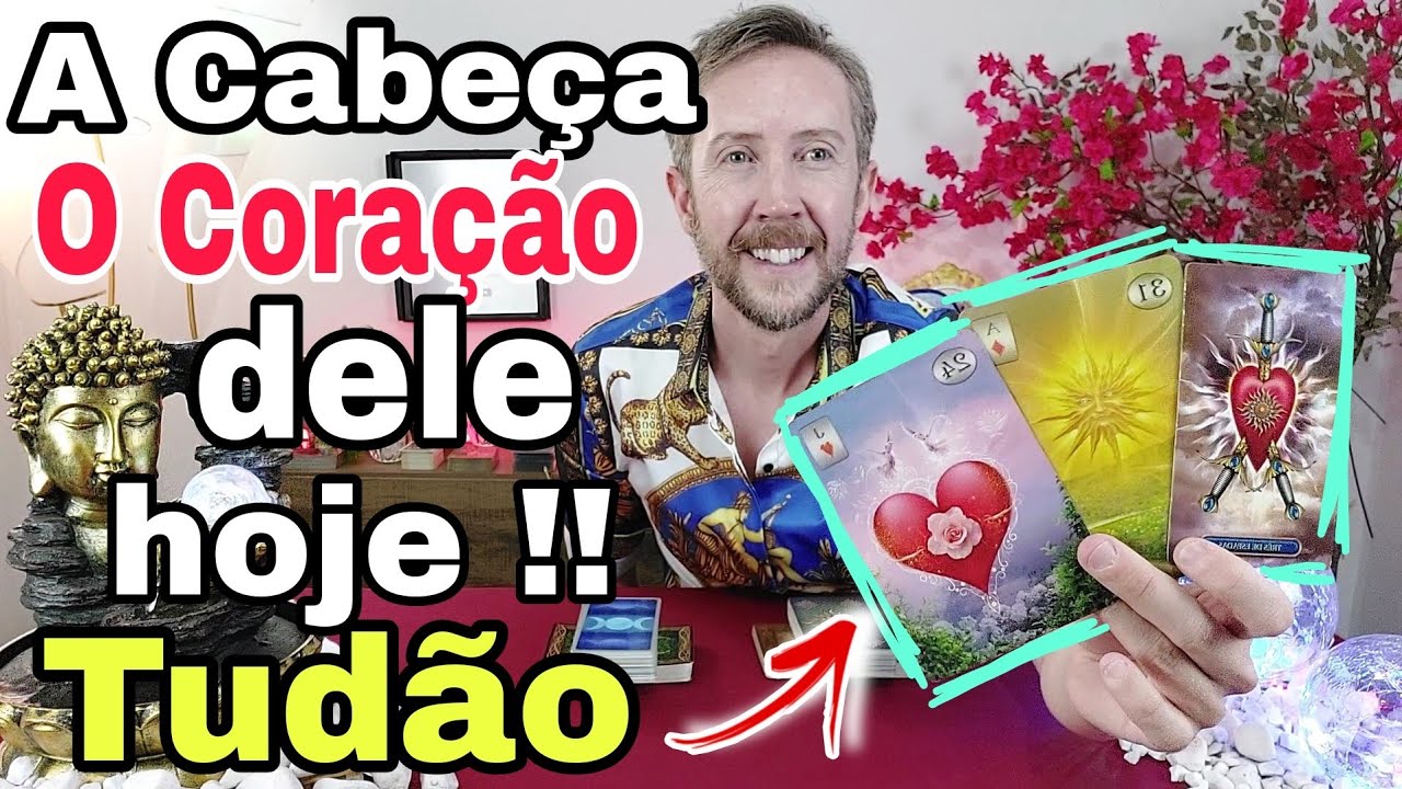 A cabeça e o coração dele hoje !Tudão do ser de luz !Como ele está em relação a mim?O que ele sente?