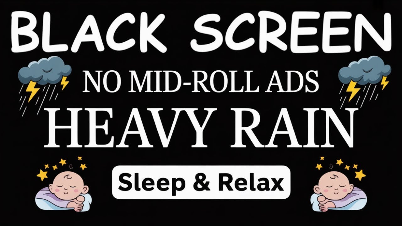 Intense Thunder Rain Black Screen for Deep Comfort