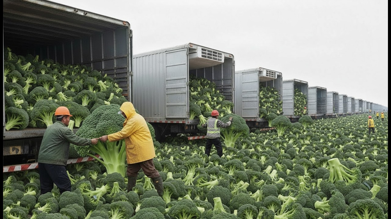 Inside a Giant Broccoli Farm – How Harvesting Really Works